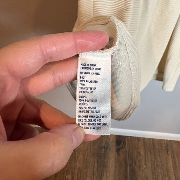 NWT American Eagle cream ribbed open back dress - Picture 5 of 5